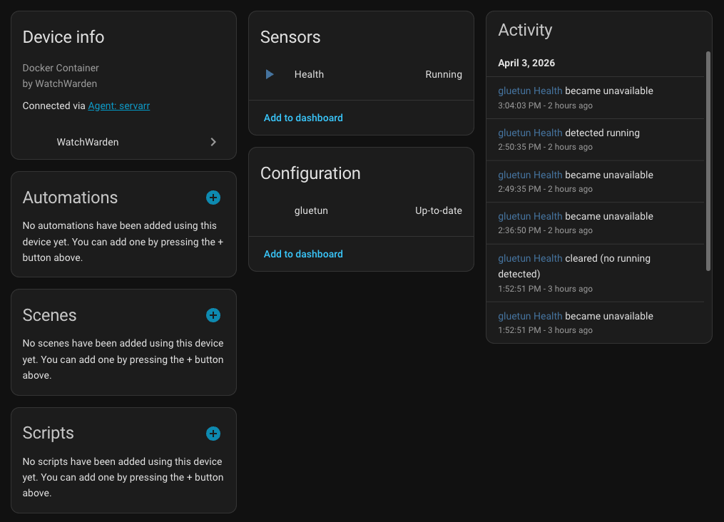 Integration entities for a container